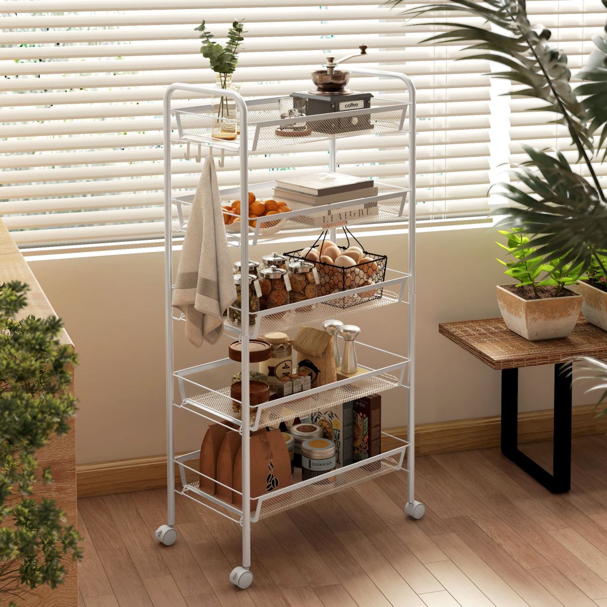 cortex-london-windsor-five-tier-white-steel-pp-plastic-rolling-cart-removable-mesh-baskets