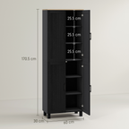 cortex-london-windsor-black-kitchen-storage-cabinet-four-doors-five-inner-shelves