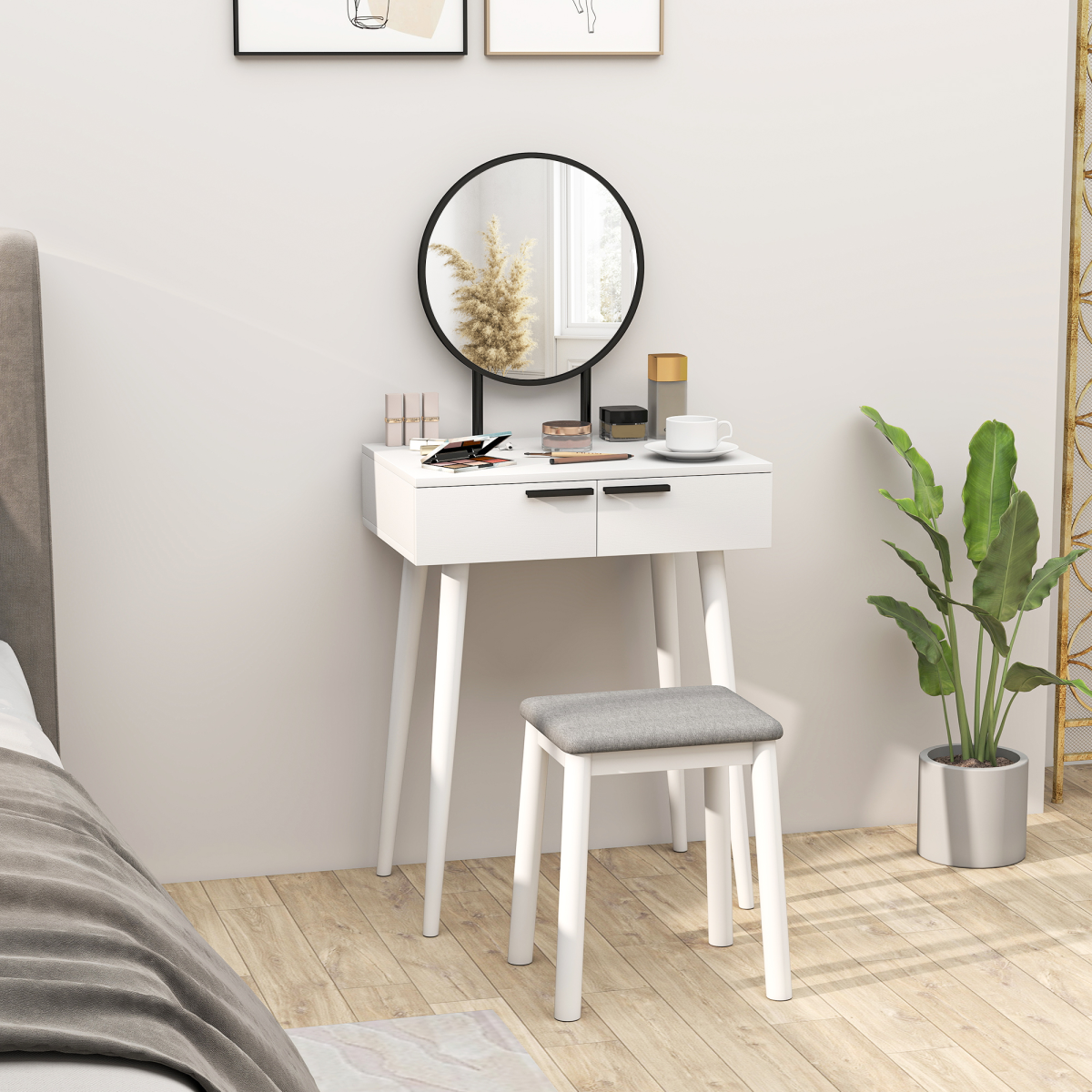 cortex-london-windsor-dressing-table-mirror-stool-two-drawers