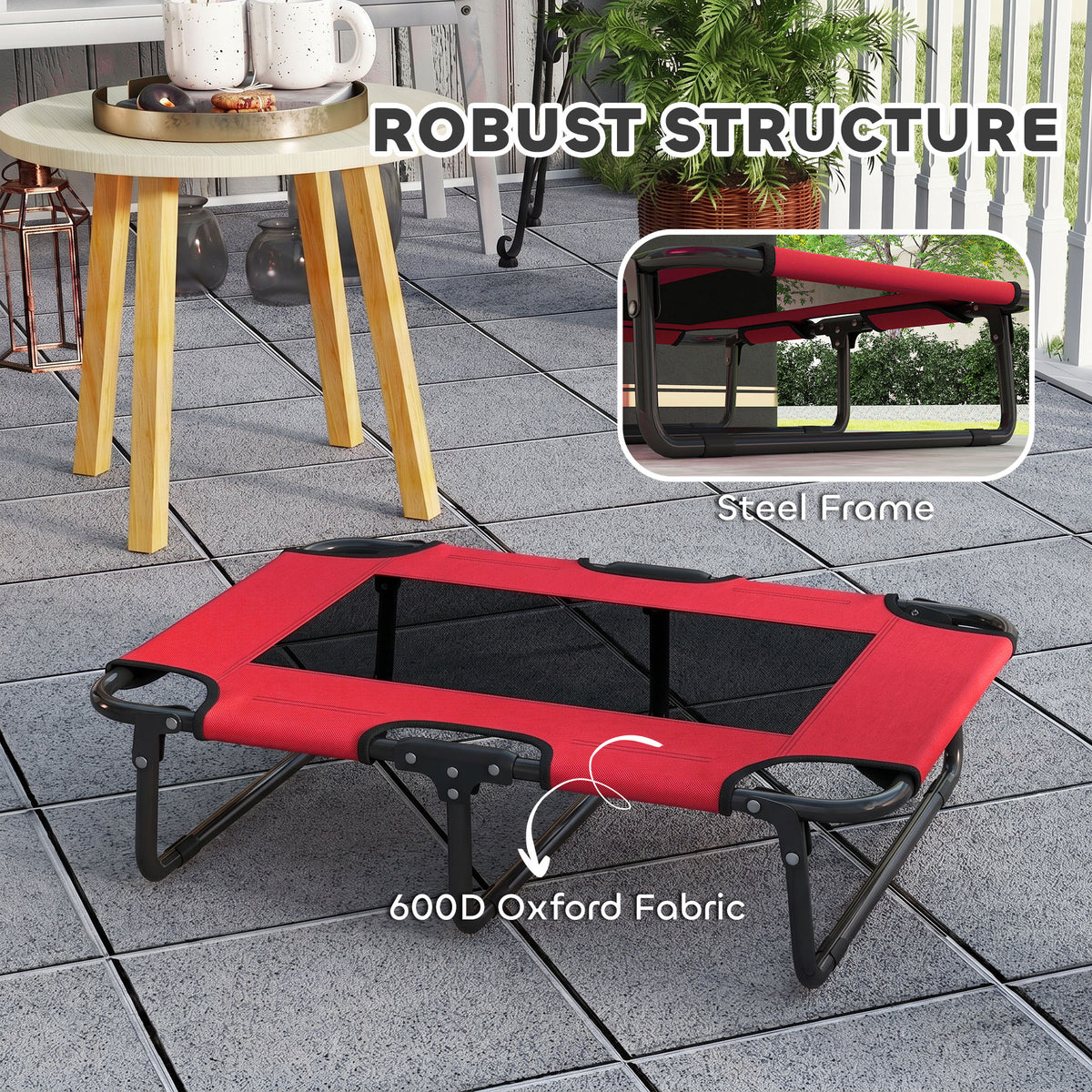 cortex-london-windsor-raised-dog-bed-breathable-mesh-red-black