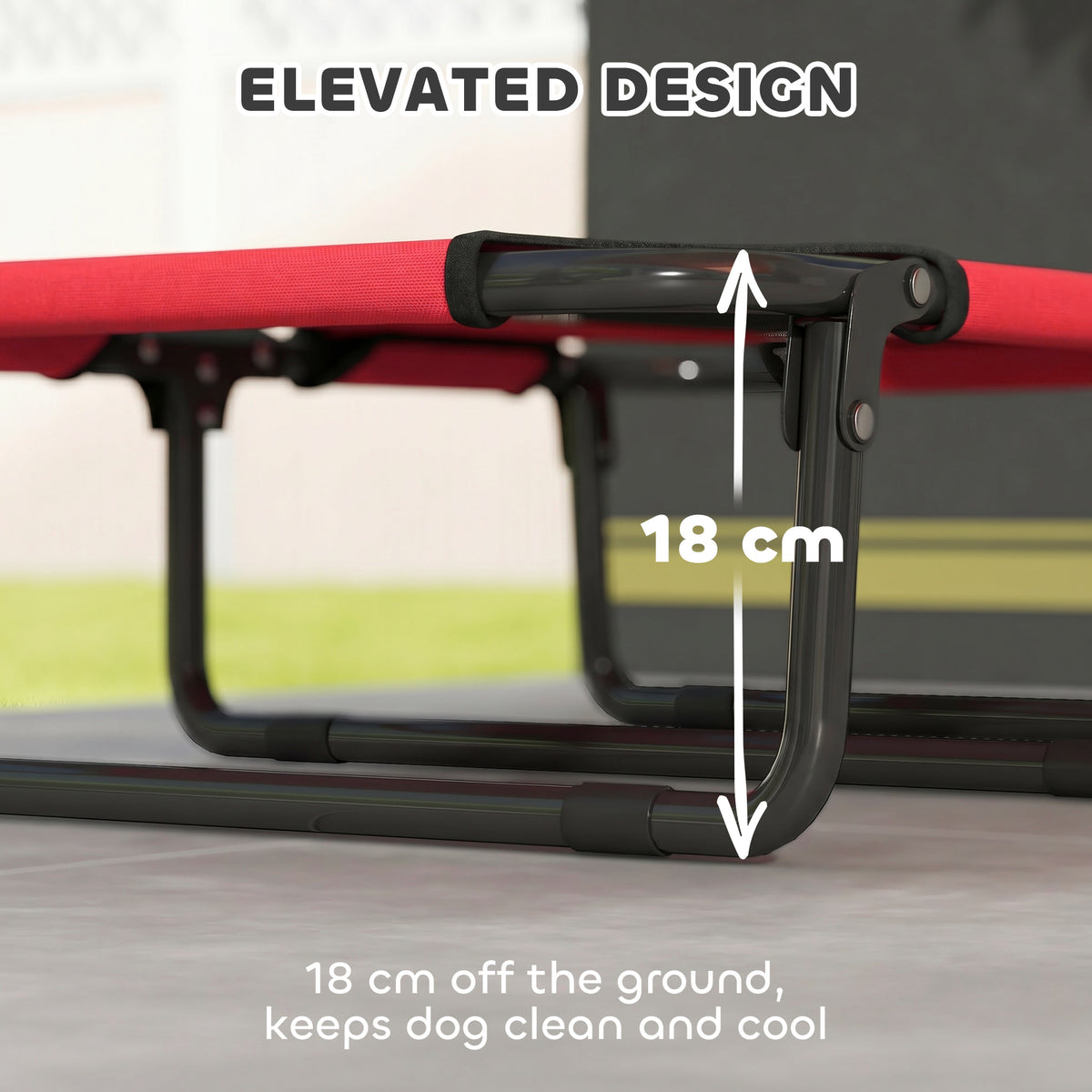 cortex-london-windsor-raised-dog-bed-breathable-mesh-red-black