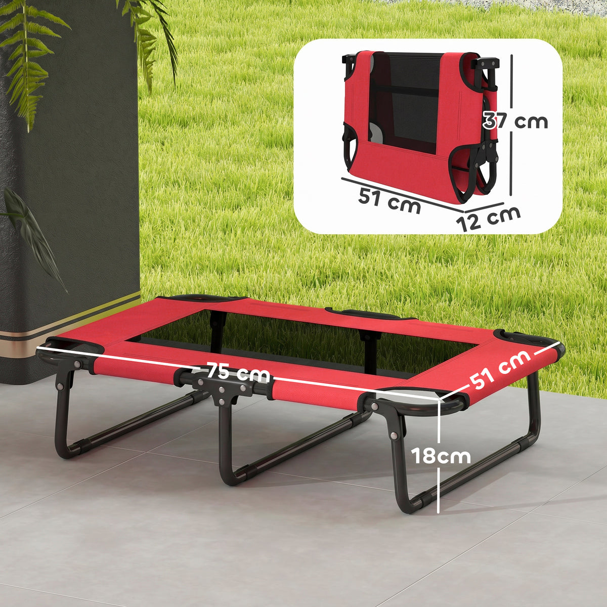 cortex-london-windsor-raised-dog-bed-breathable-mesh-red-black