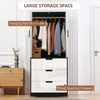 cortex-london-kensington-high-gloss-white-2-door-wardrobe-3-drawers-hanging-rail