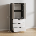 cortex-london-kensington-high-gloss-white-2-door-wardrobe-3-drawers-hanging-rail