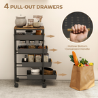 cortex-london-york-kitchen-storage-trolley-five-tier-four-drawers