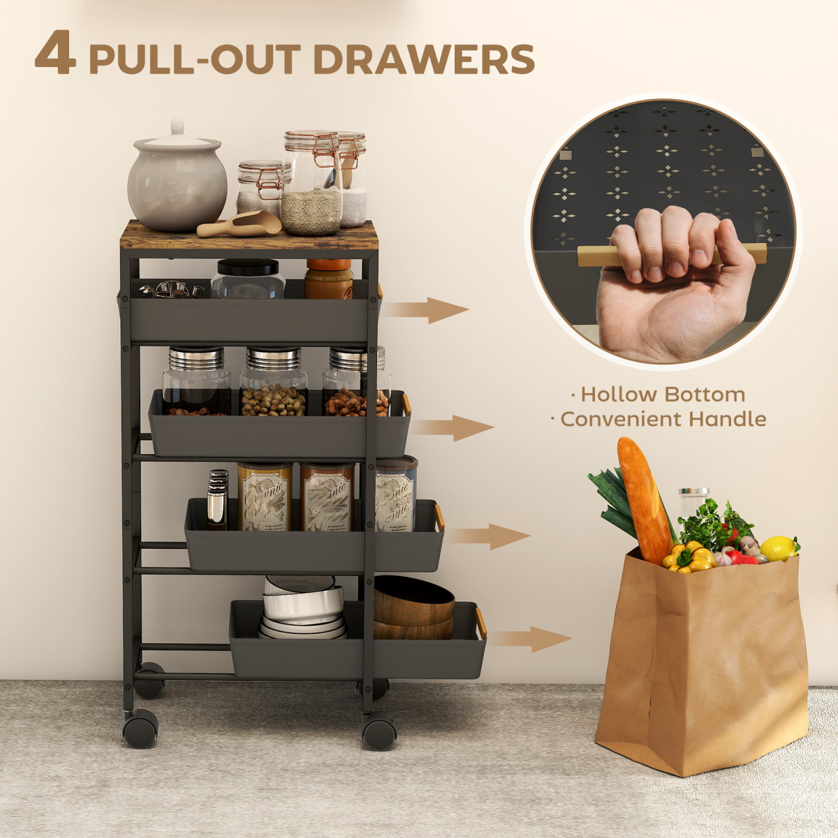 cortex-london-york-kitchen-storage-trolley-five-tier-four-drawers
