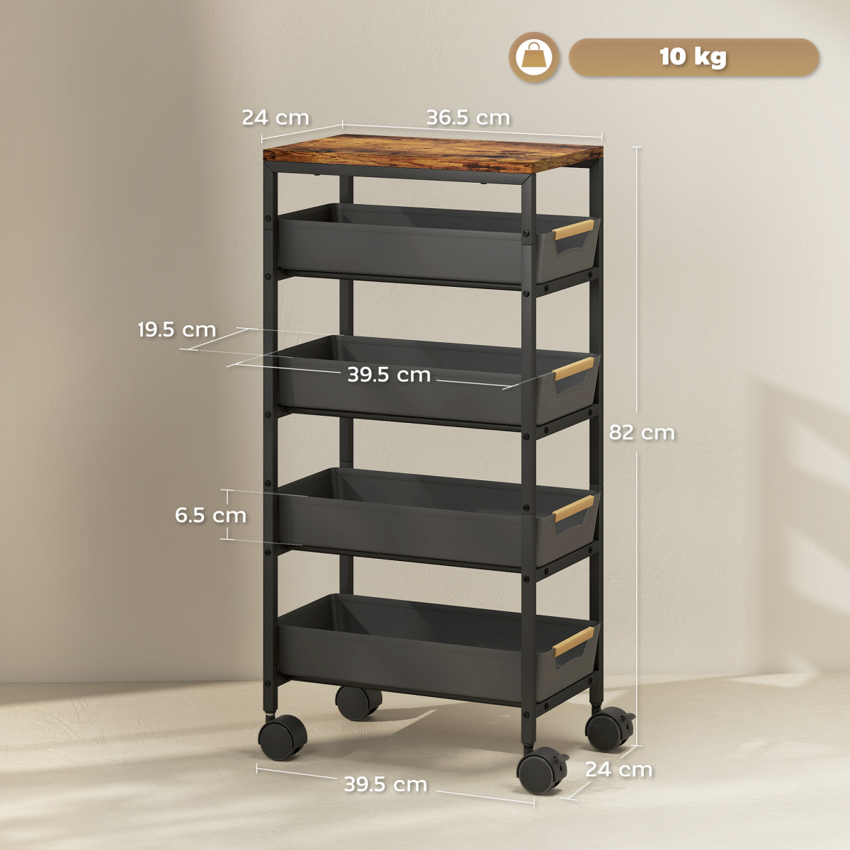 cortex-london-york-kitchen-storage-trolley-five-tier-four-drawers