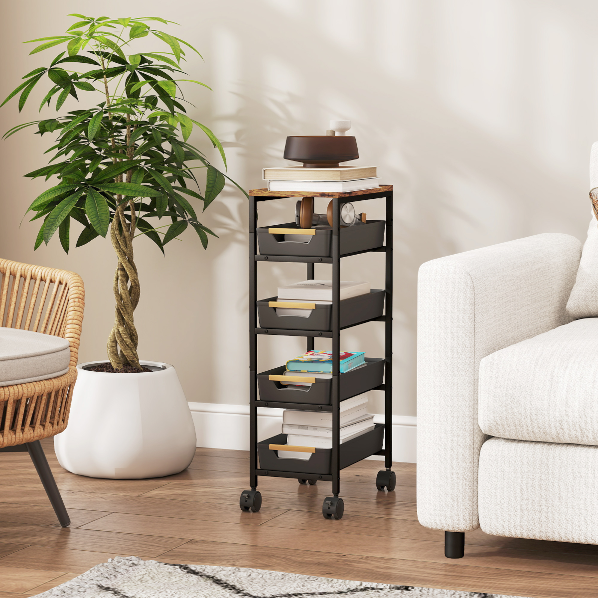 cortex-london-york-kitchen-storage-trolley-five-tier-four-drawers