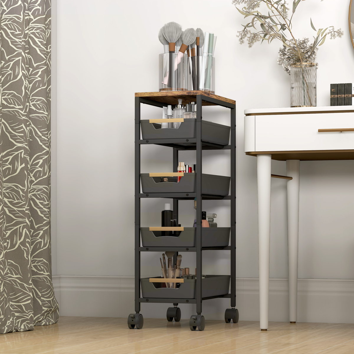 cortex-london-york-kitchen-storage-trolley-five-tier-four-drawers