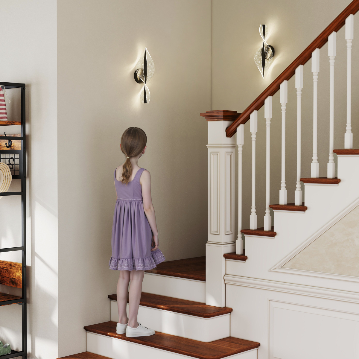 cortex-london-homcom-spiral-led-wall-lamp-2-pack-black