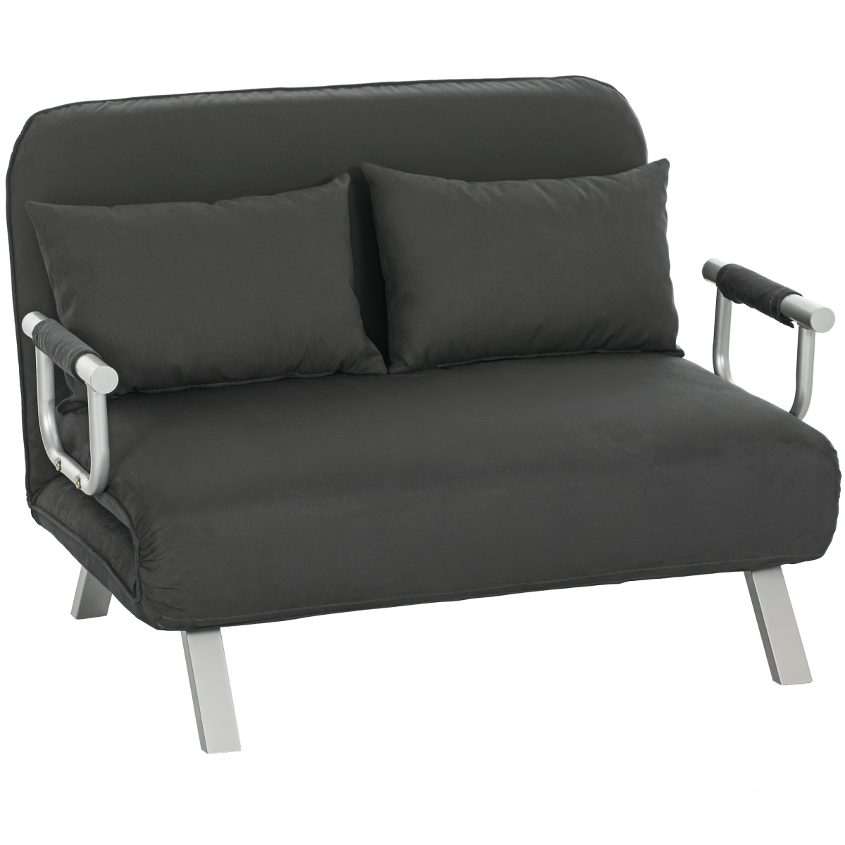cortex-london-kensington-charcoal-grey-faux-suede-two-seater-sofa-bed