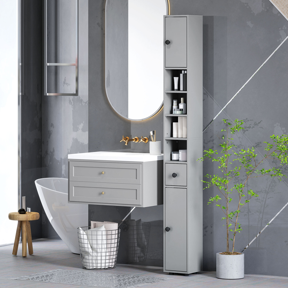 cortex-london-york-slim-grey-bathroom-storage-cabinet