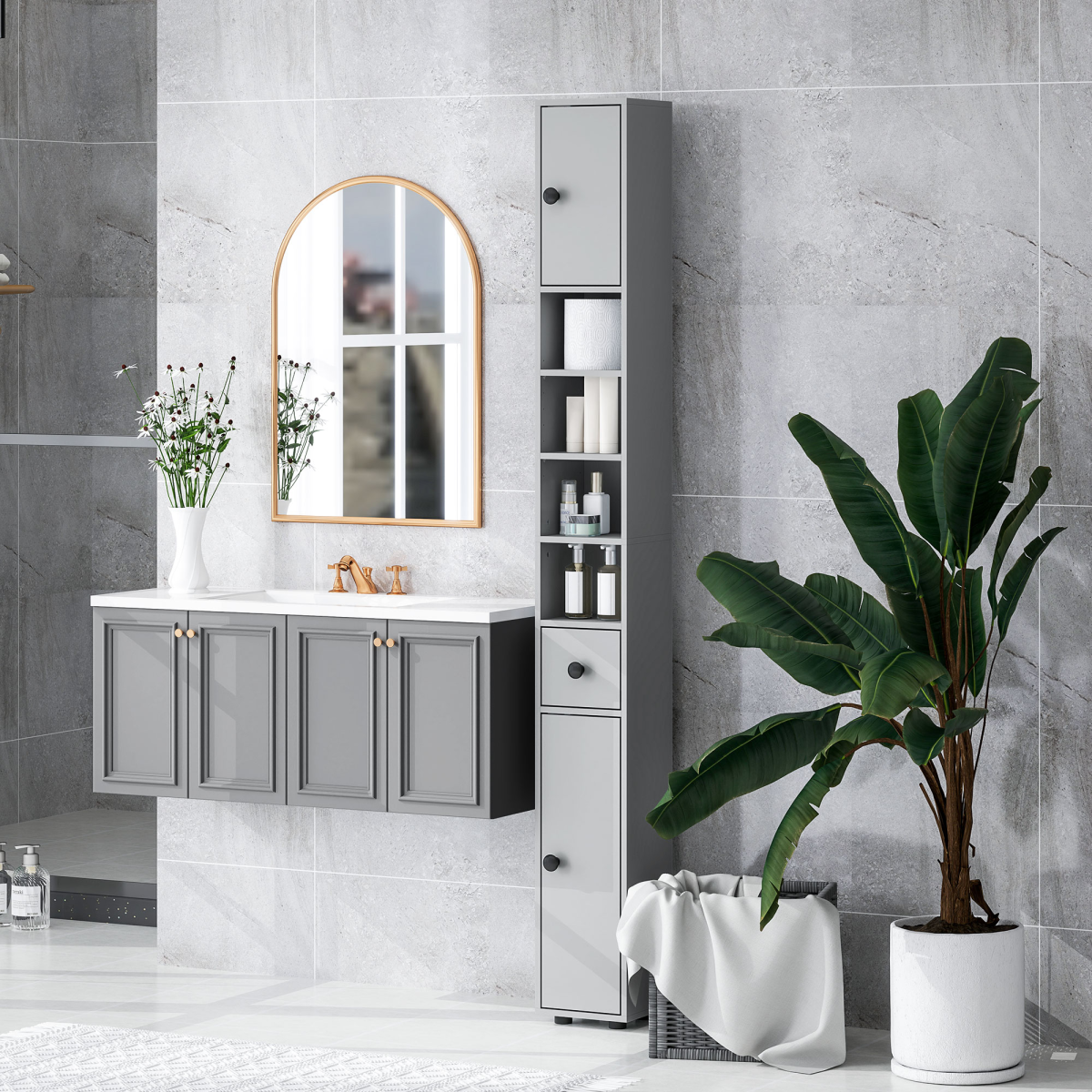 cortex-london-york-slim-grey-bathroom-storage-cabinet