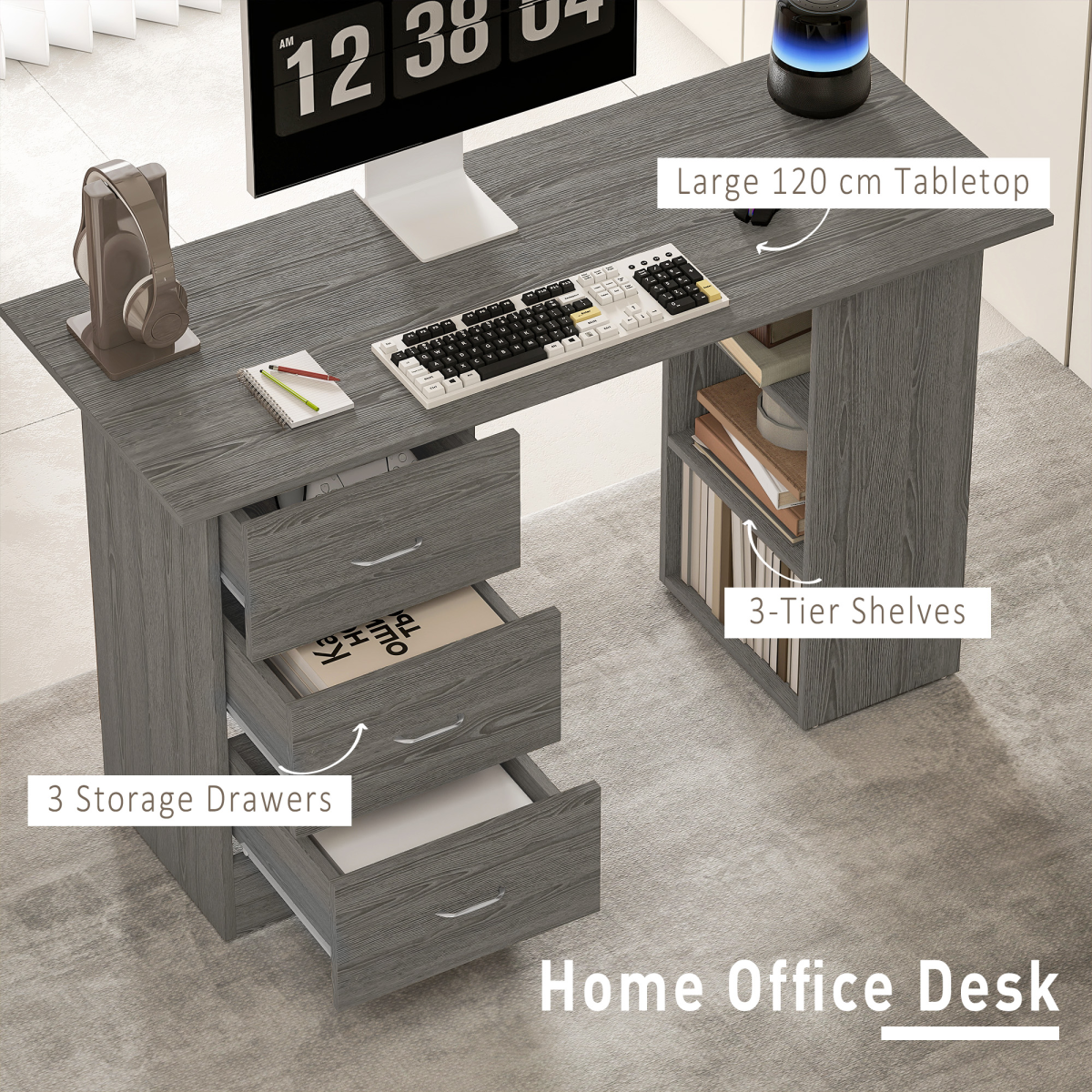 cortex-london-york-grey-mdf-computer-desk-with-drawers-and-shelves