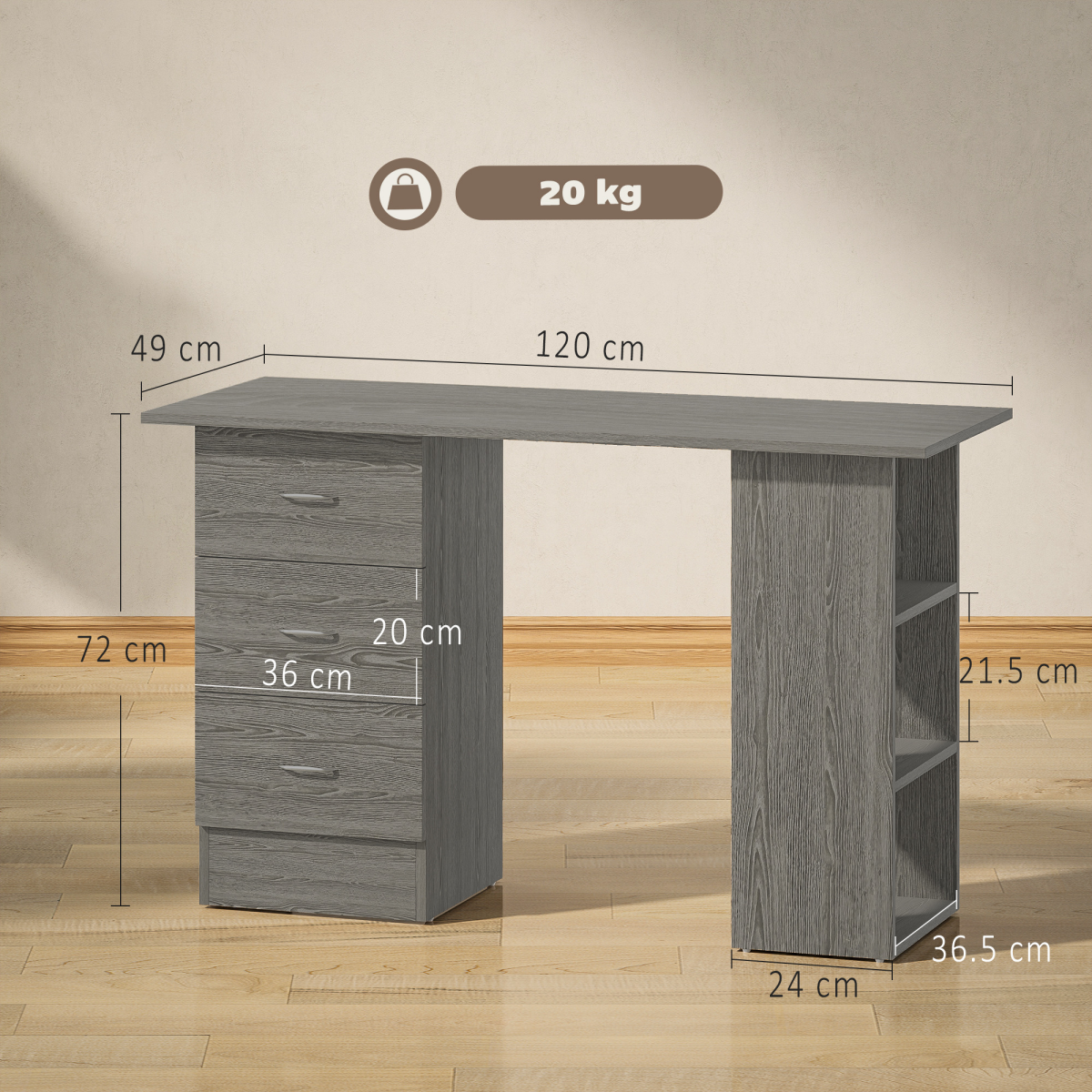 cortex-london-york-grey-mdf-computer-desk-with-drawers-and-shelves