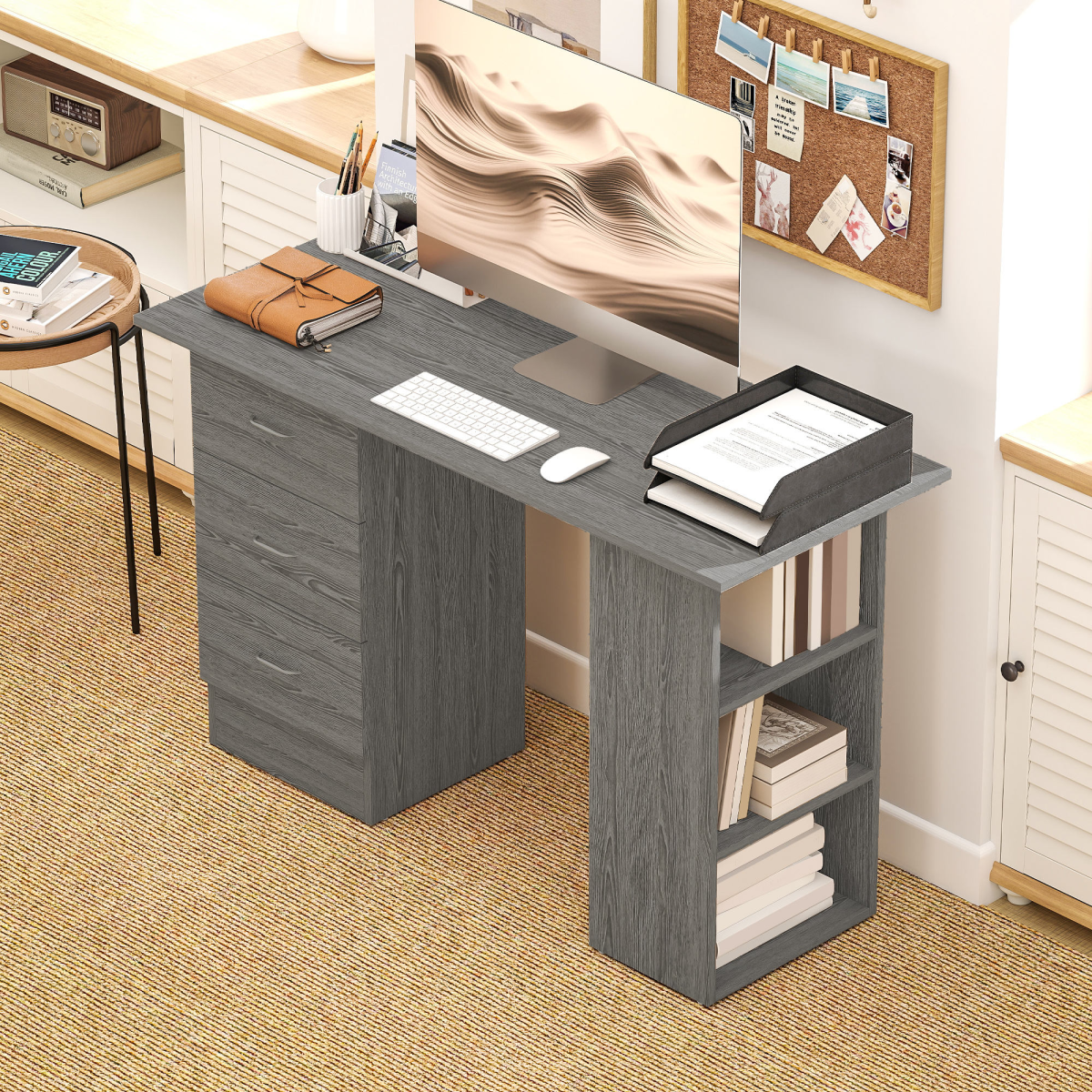 cortex-london-york-grey-mdf-computer-desk-with-drawers-and-shelves