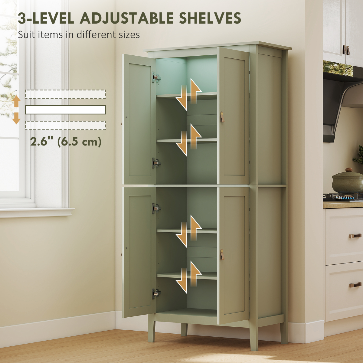 cortex-london-windsor-green-freestanding-led-pantry-cabinet-four-doors