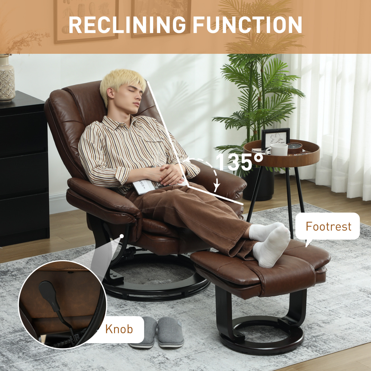 cortex-london-windsor-pu-leather-swivel-recliner-footrest-set-dark-brown