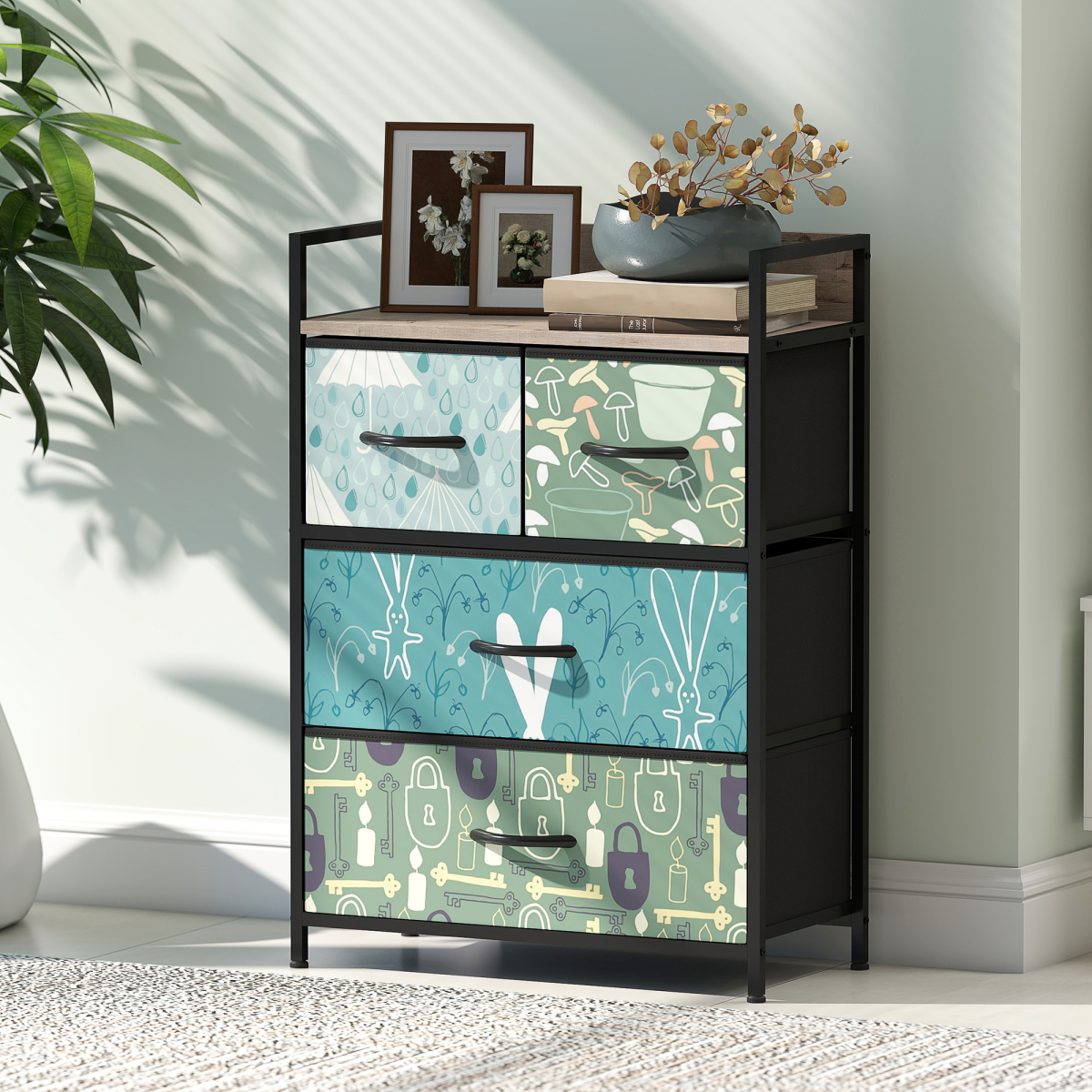 cortex-london-york-blue-four-drawer-fabric-dresser-open-shelf