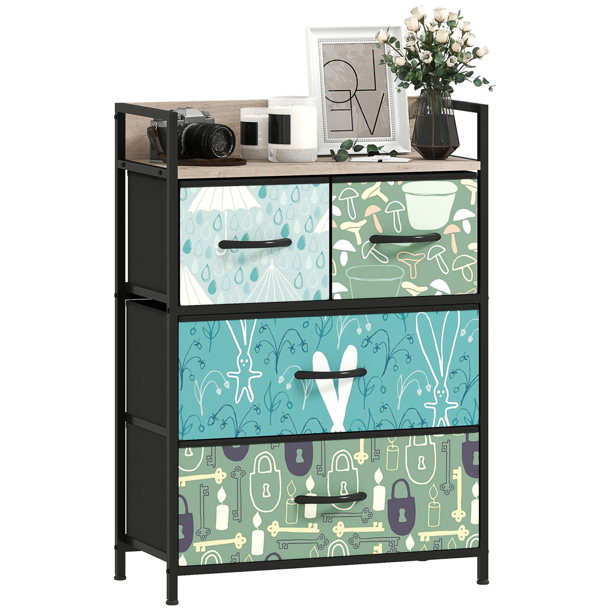cortex-london-york-blue-four-drawer-fabric-dresser-open-shelf
