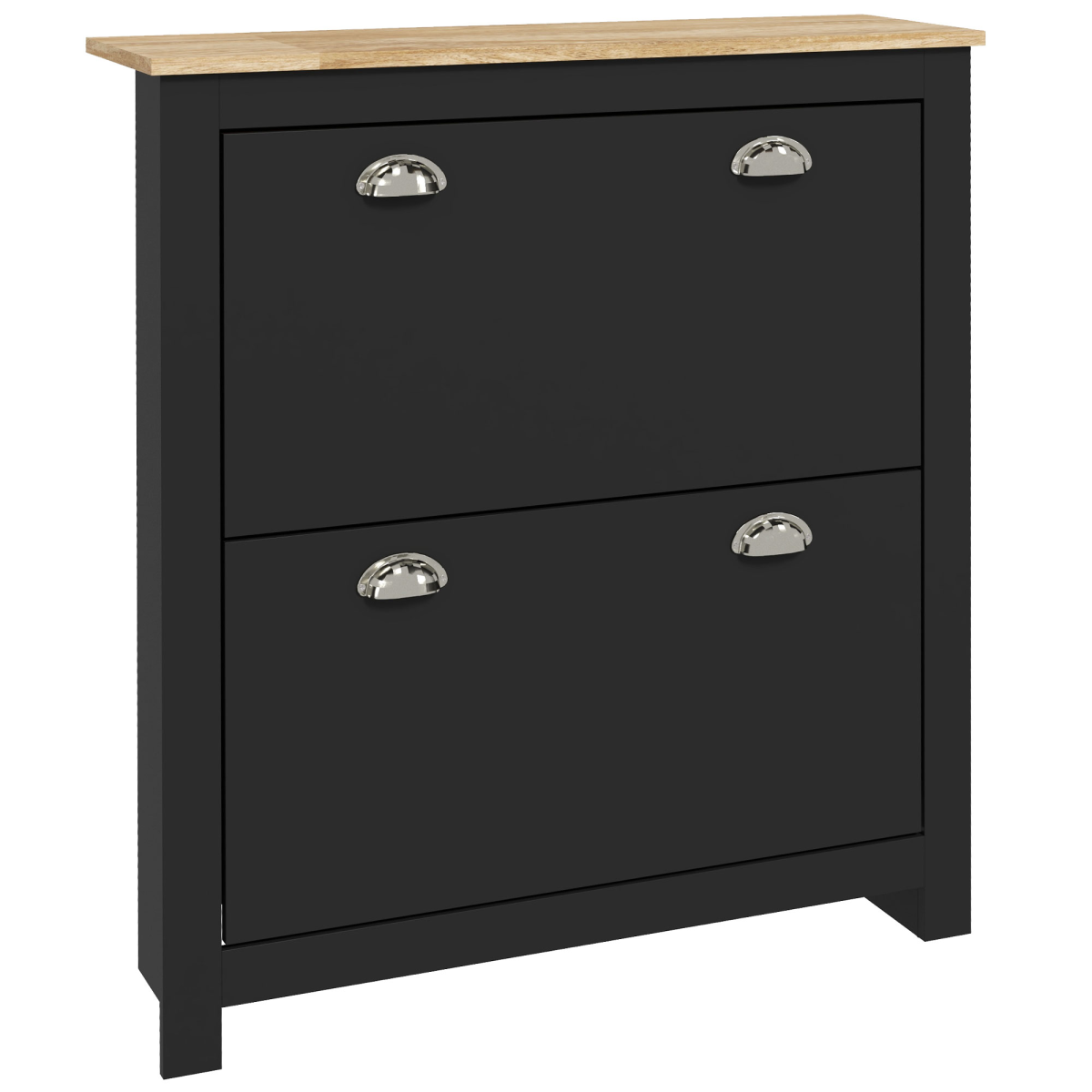 cortex-london-york-black-two-drawer-shoe-cabinet-mdf