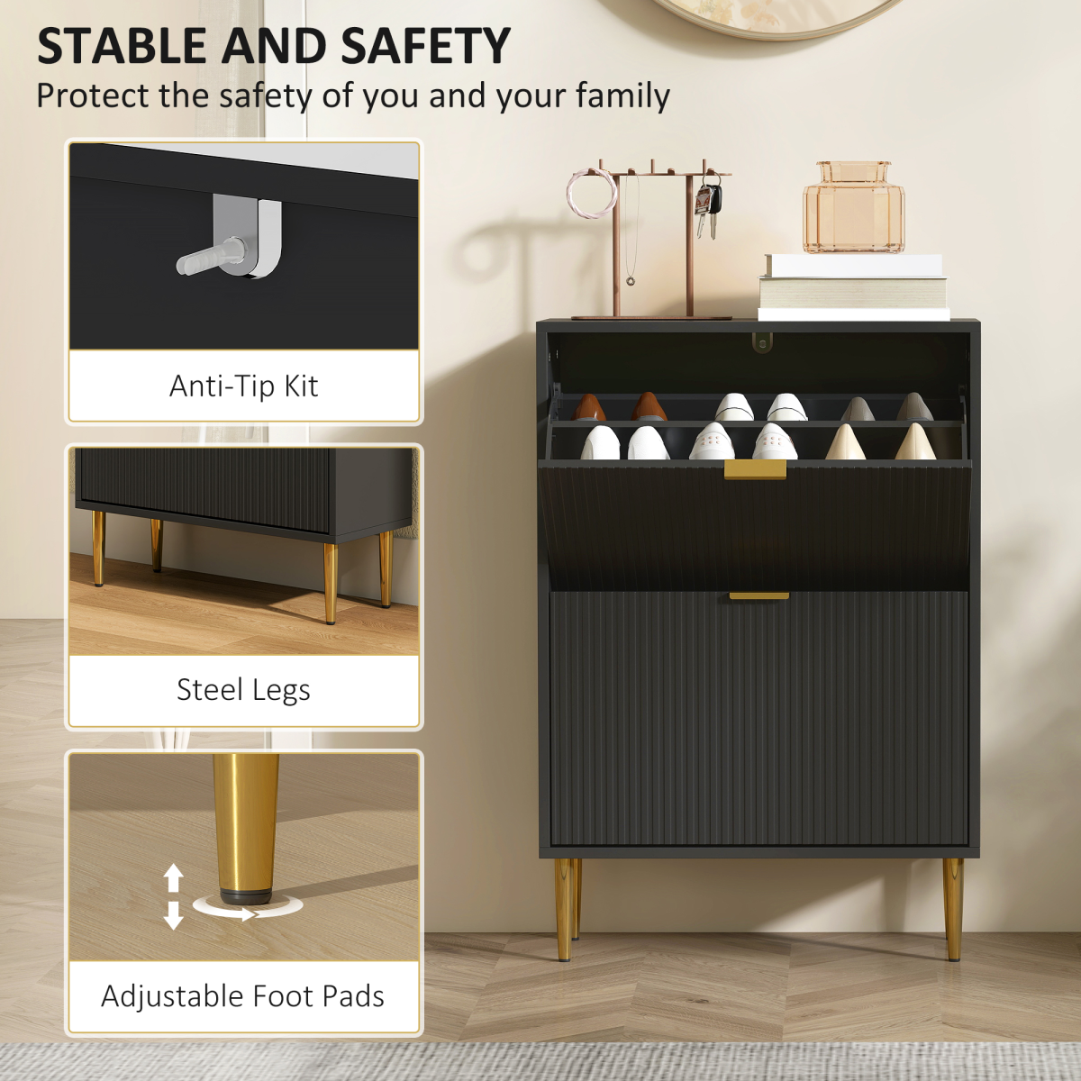 cortex-london-york-fluted-shoe-storage-cabinet-black