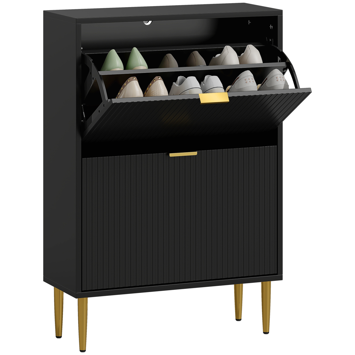 cortex-london-york-fluted-shoe-storage-cabinet-black