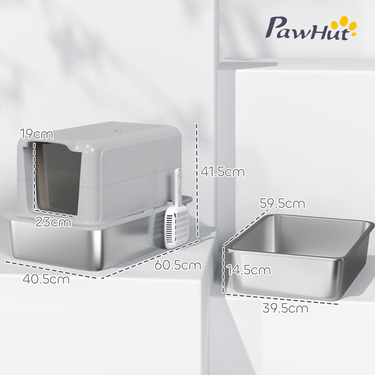 cortex-london-windsor-pawhut-stainless-steel-cat-litter-box-scoop-grey-silver-tone