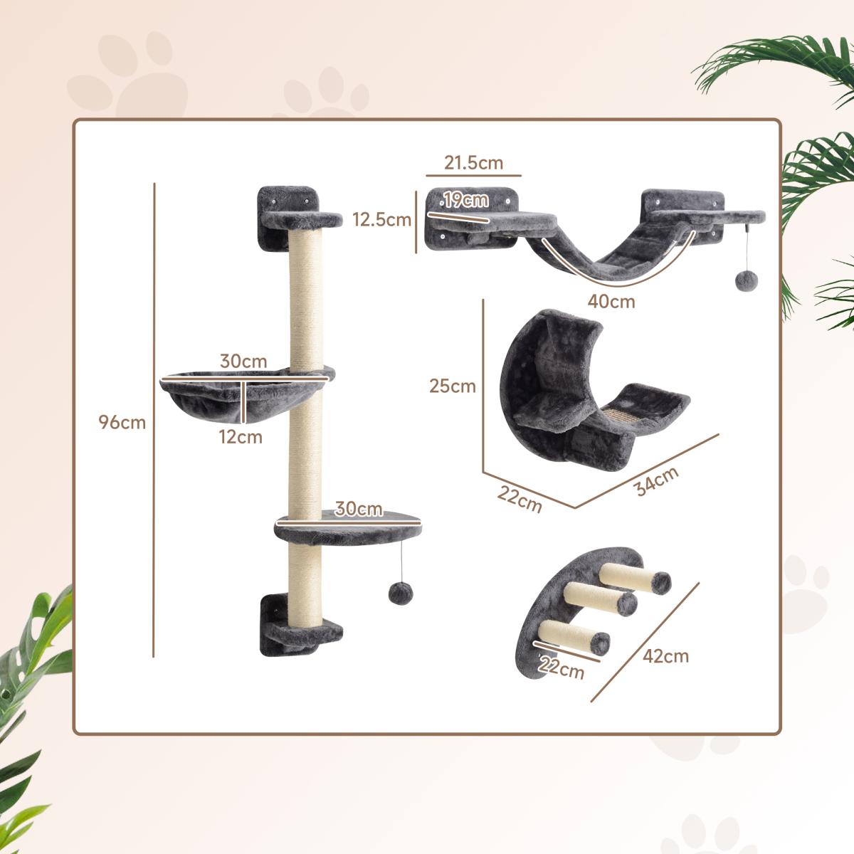 cortex-london-york-cat-wall-furniture-set-with-hammock-ladder-platforms-dark-grey