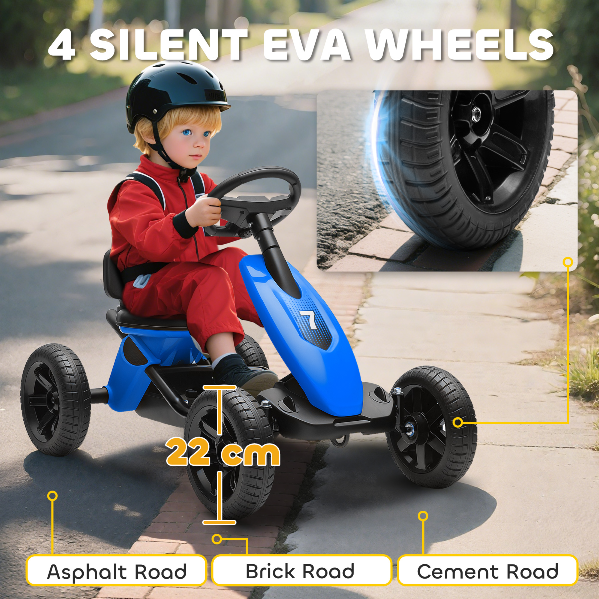 cortex-london-windsor-kids-pedal-go-kart-blue-eva-wheels-metal-frame