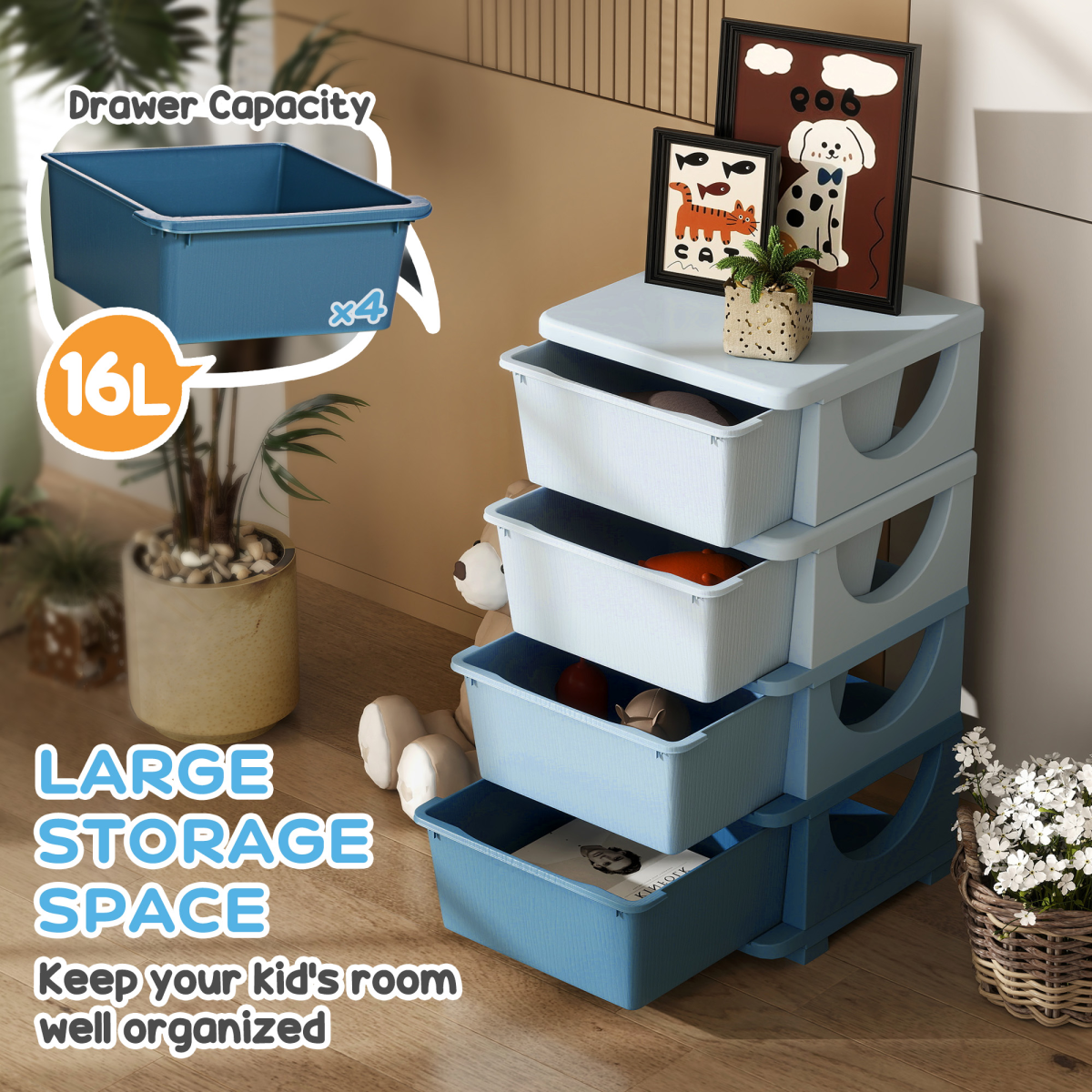 cortex-london-windsor-kids-four-drawer-storage-tower-blue