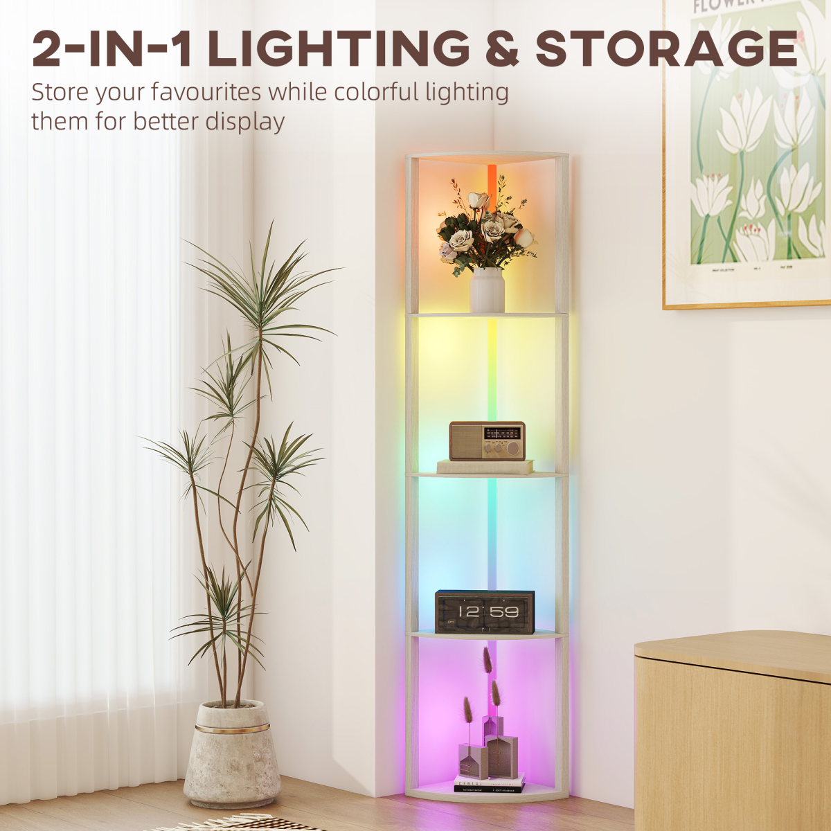 cortex-london-windsor-rgb-led-floor-lamp-with-five-tier-oak-mdf-shelves-and-remote-control