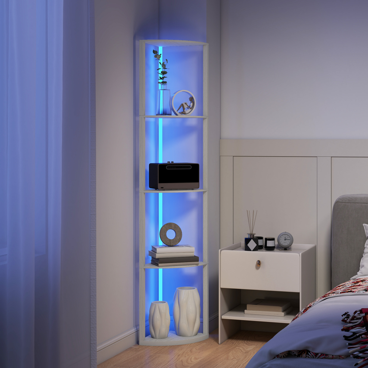 cortex-london-windsor-rgb-led-floor-lamp-with-five-tier-oak-mdf-shelves-and-remote-control