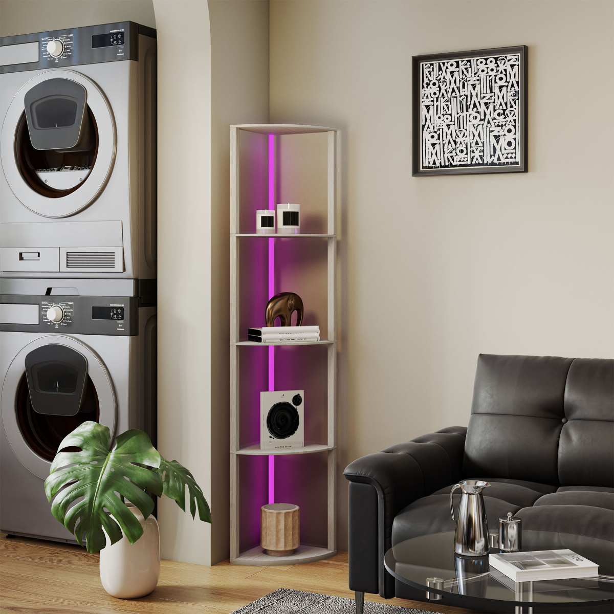 cortex-london-windsor-rgb-led-floor-lamp-with-five-tier-oak-mdf-shelves-and-remote-control