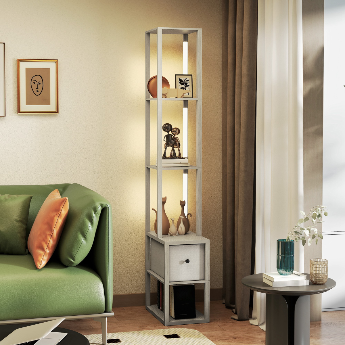 cortex-london-windsor-oak-led-floor-lamp-with-shelves-and-fabric-drawer
