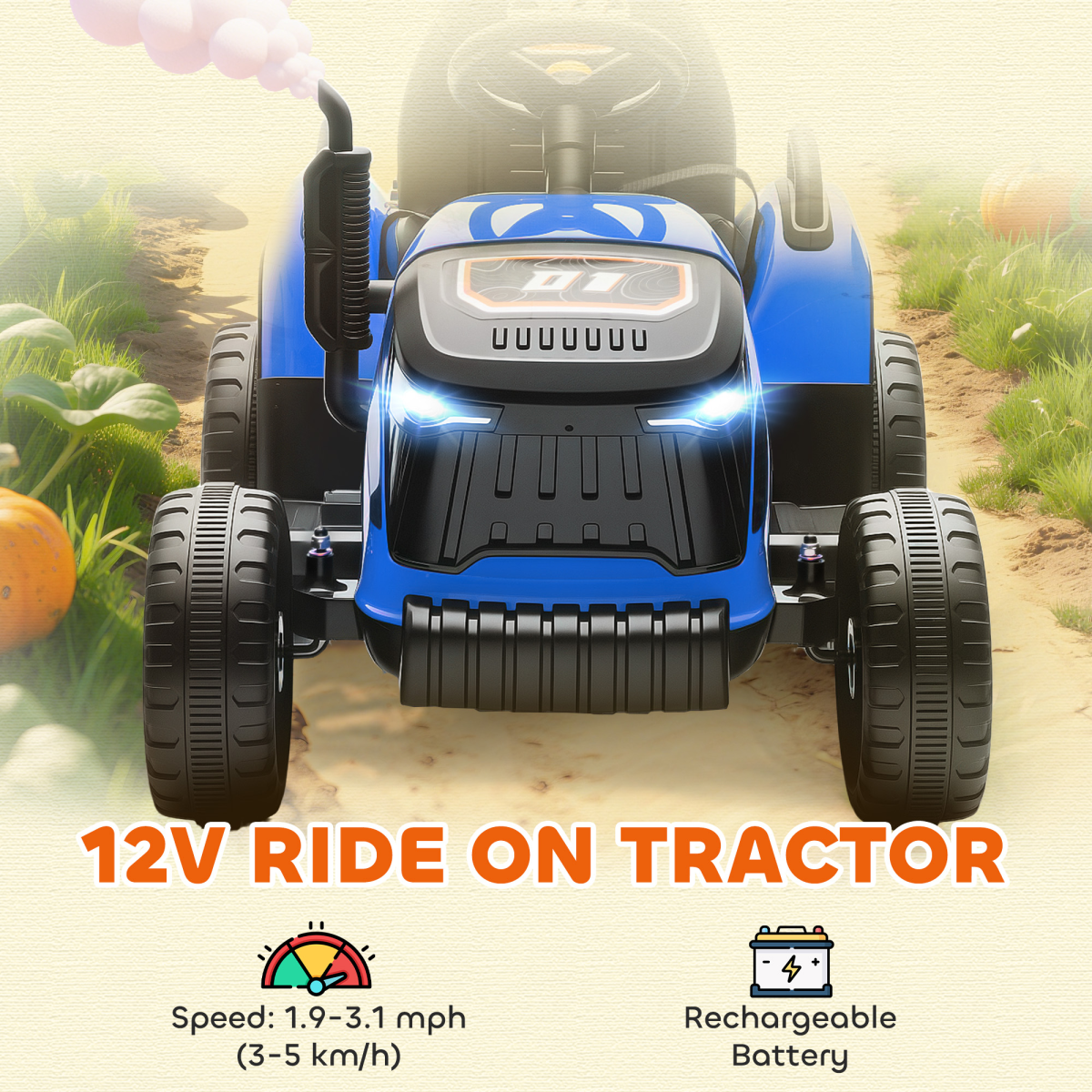 cortex-london-yorkshire-blue-12v-ride-on-tractor-with-trailer
