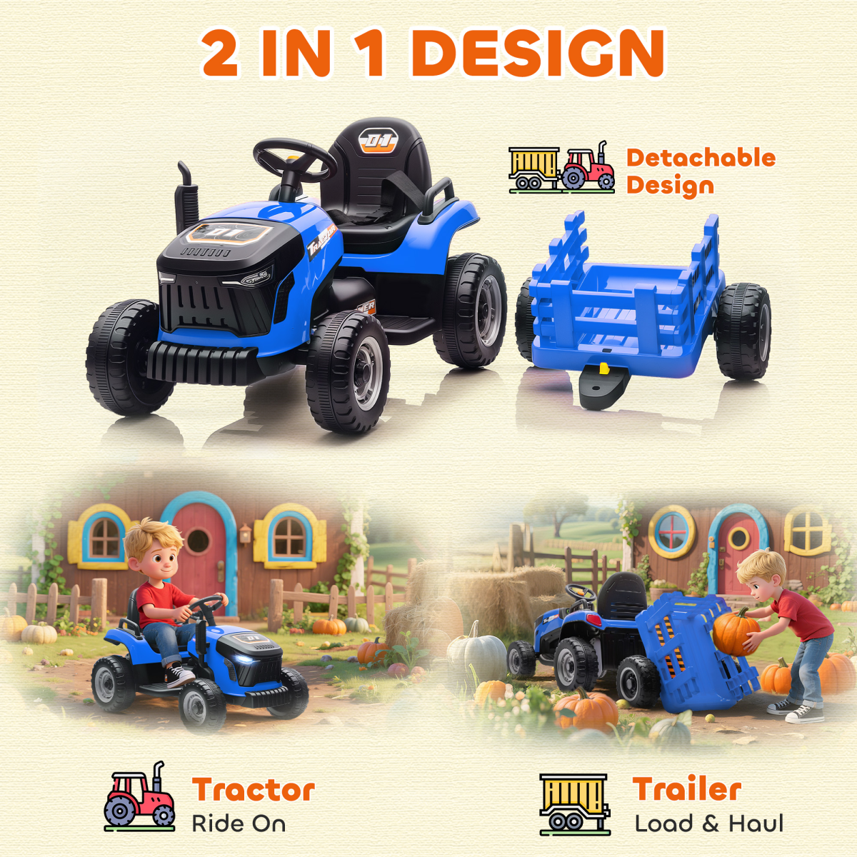 cortex-london-yorkshire-blue-12v-ride-on-tractor-with-trailer