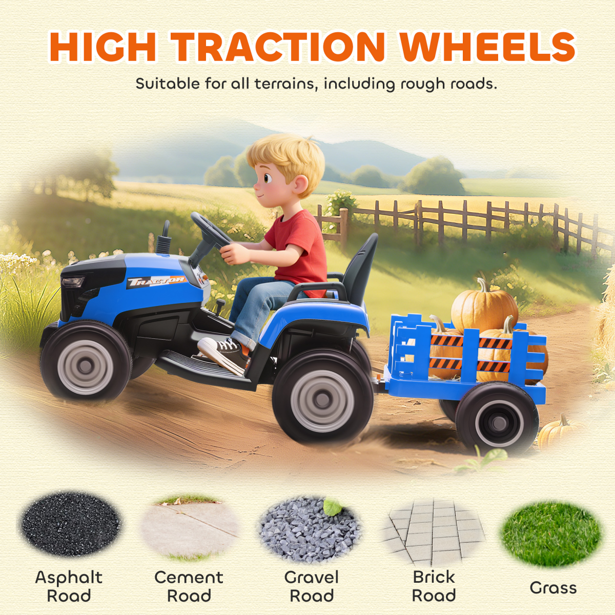 cortex-london-yorkshire-blue-12v-ride-on-tractor-with-trailer
