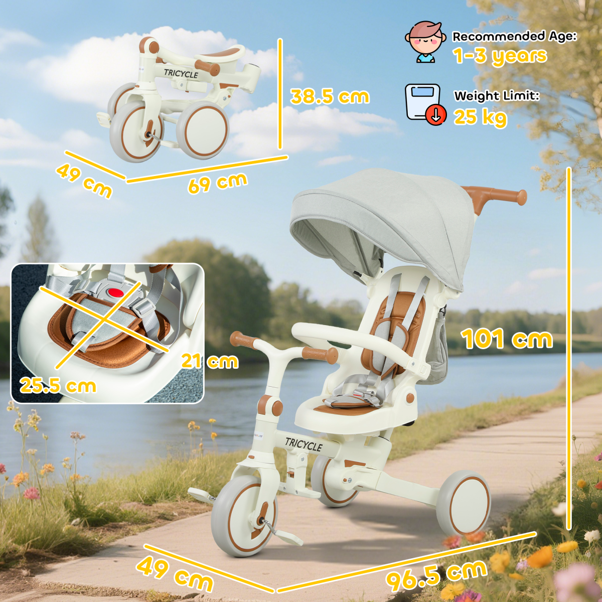 cortex-london-windsor-5-in-1-foldable-toddler-tricycle-cream-white