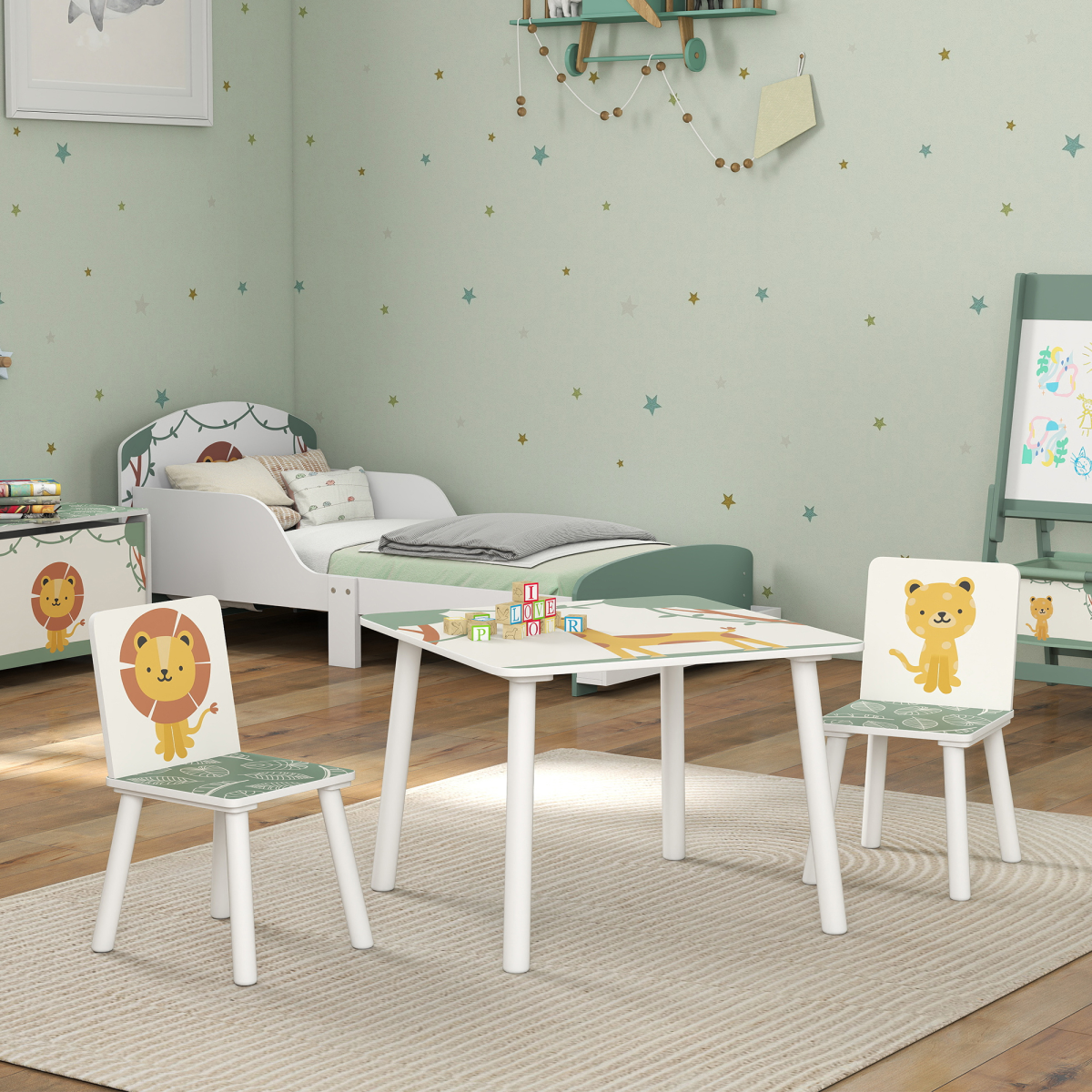 cortex-london-windsor-kids-green-table-with-two-chairs-set