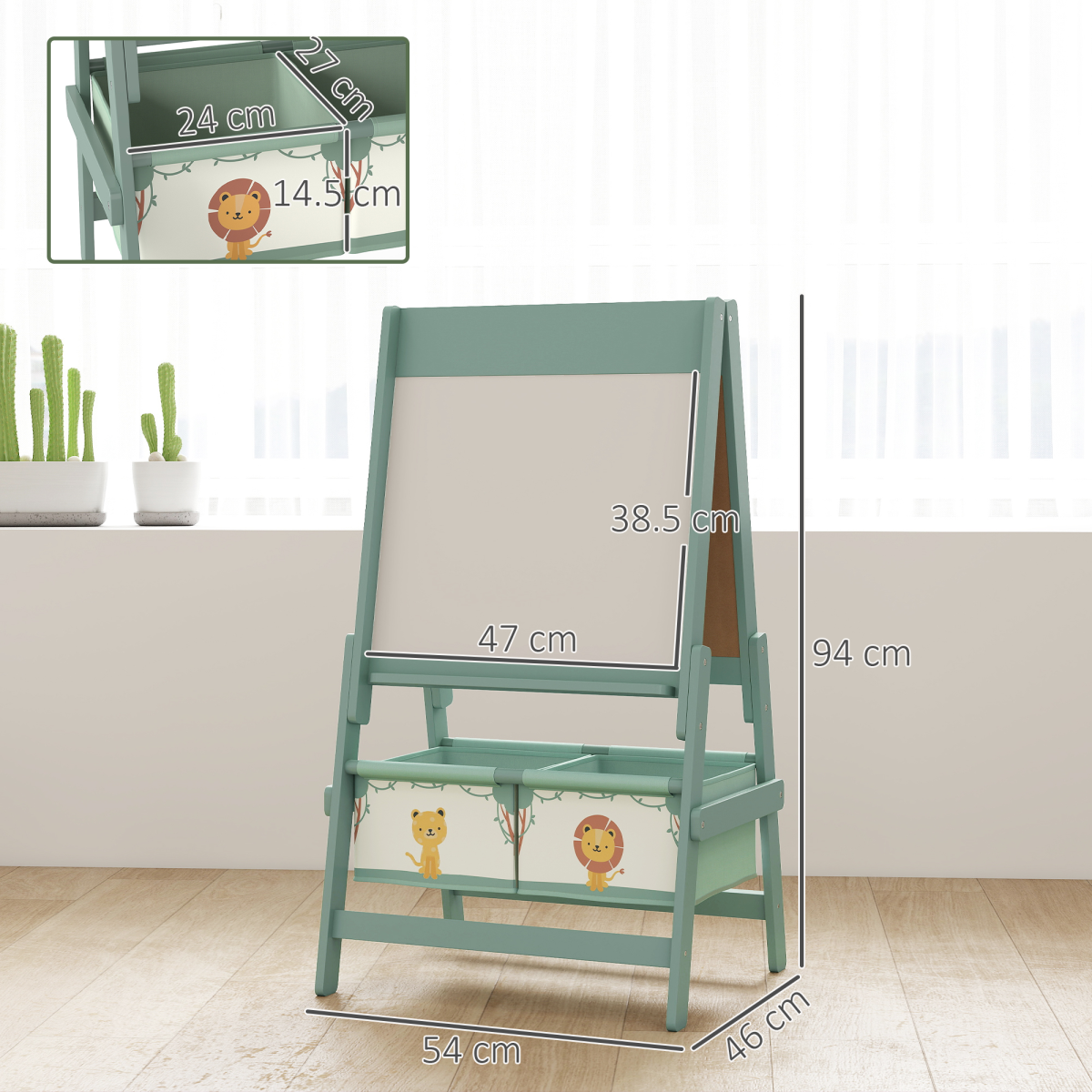 cortex-london-windsor-kids-double-sided-art-easel-paper-roll-green