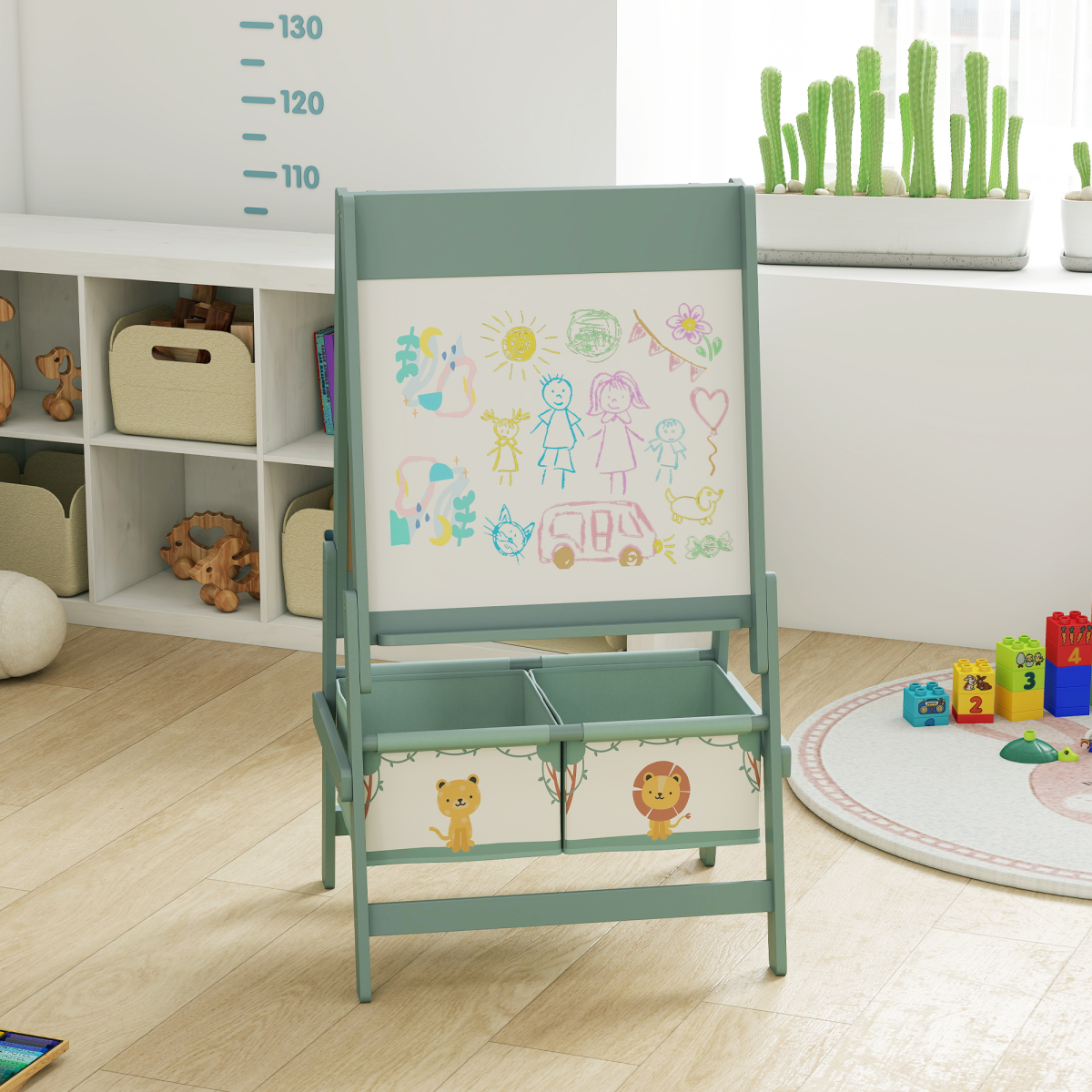 cortex-london-windsor-kids-double-sided-art-easel-paper-roll-green