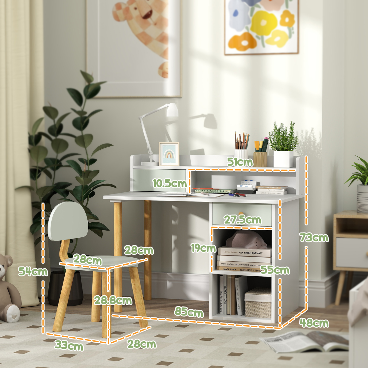 cortex-london-windsor-green-kids-study-desk-and-chair-set