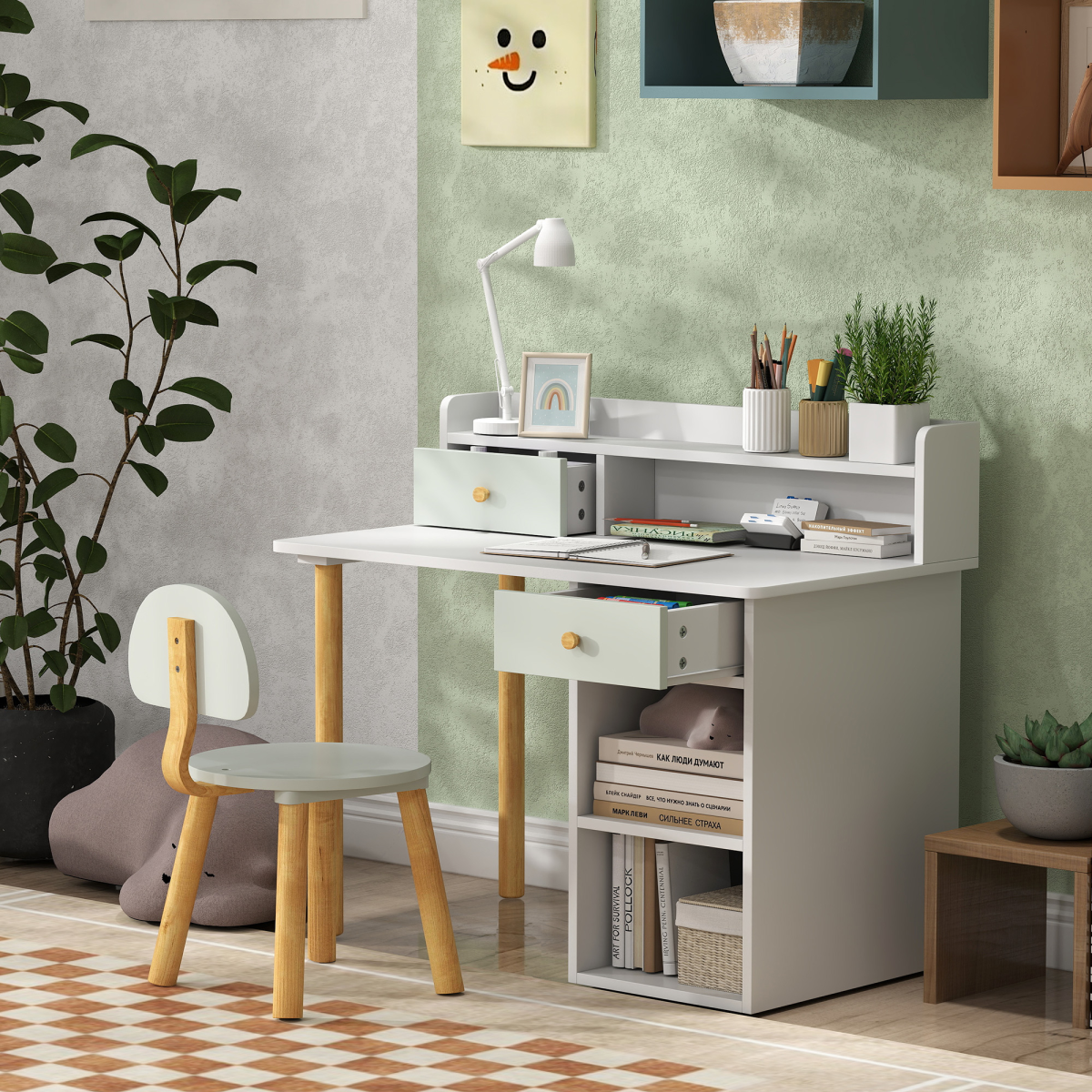 cortex-london-windsor-green-kids-study-desk-and-chair-set