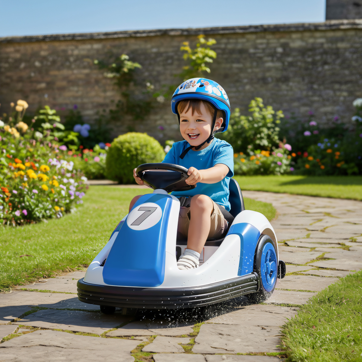 cortex-london-windsor-kids-bumper-car-360-spin-blue