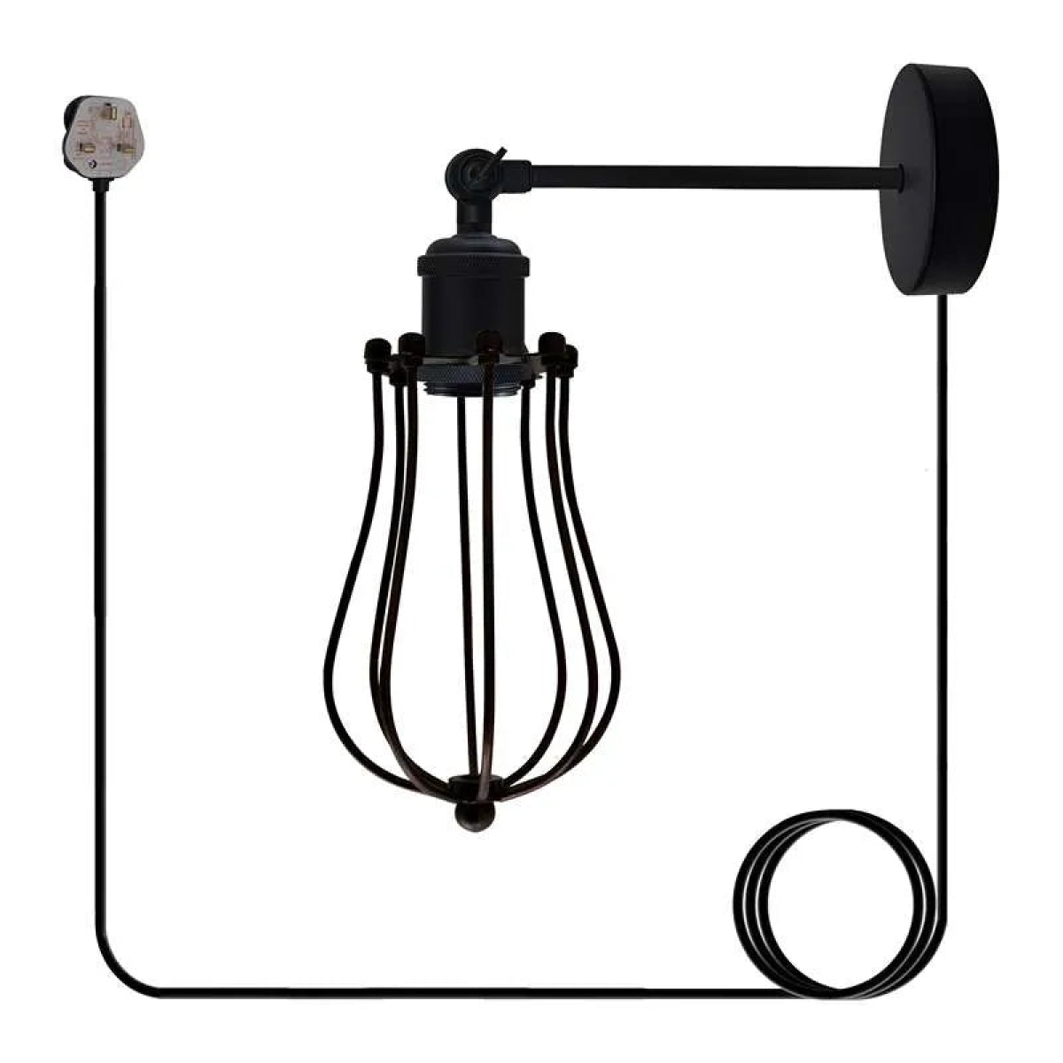 cortex-london-york-black-industrial-cage-plug-in-e27-wall-lamp