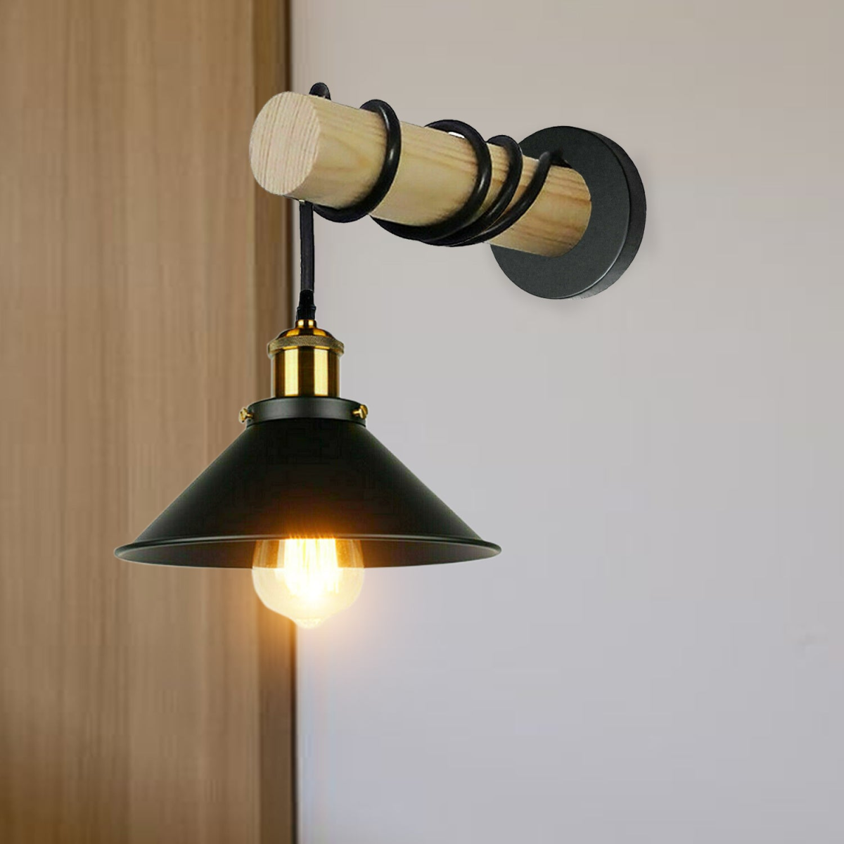 cortex-london-york-black-metal-wood-cone-wall-light