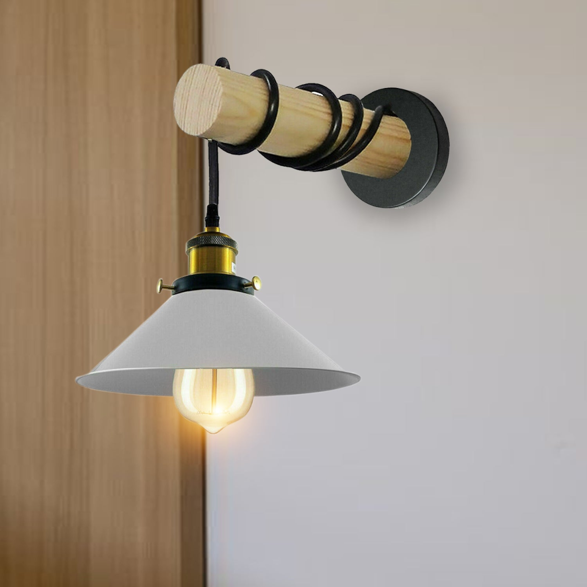 cortex-london-york-black-metal-wood-cone-wall-light