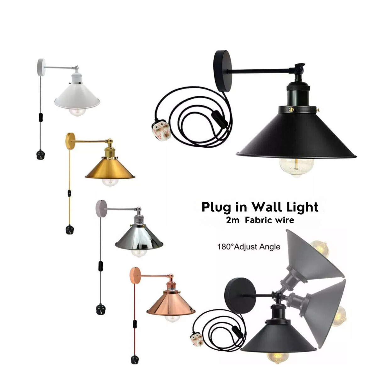 cortex-london-windsor-vintage-metal-plug-in-wall-sconce-light-adjustable-cone-shade-e27-dimmer-switch