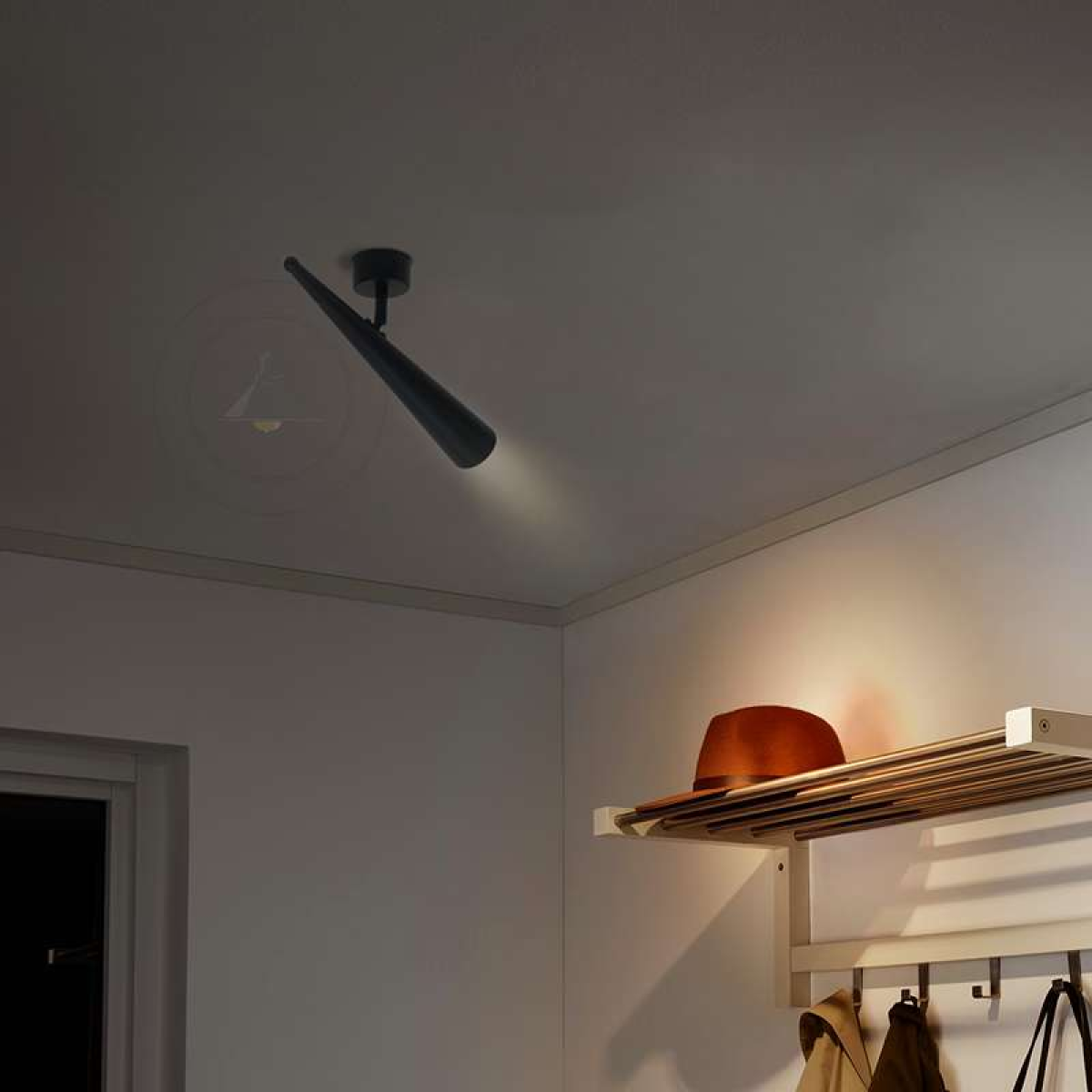 cortex-london-york-black-gu10-adjustable-cone-wall-light